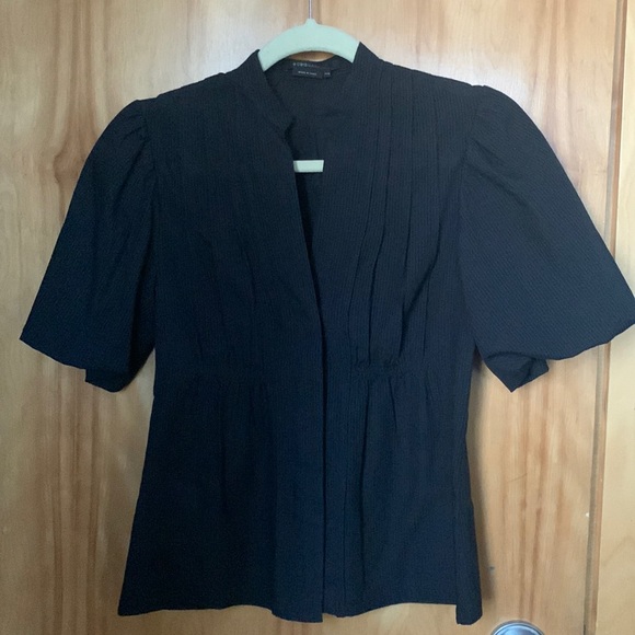 BCBG MAXAZRIA - lantern sleeve black blouse - Picture 1 of 9